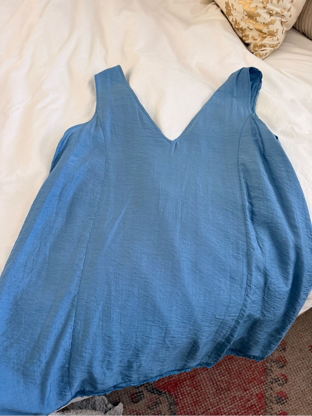 Blue Embroidered Tie-Front Sundress - Picture 5 of 5